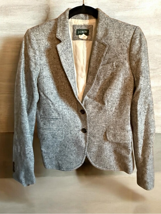 J. Crew Jackets & Blazers - J. Crew Heather Gray Tweed wool/silk Blazer size 0